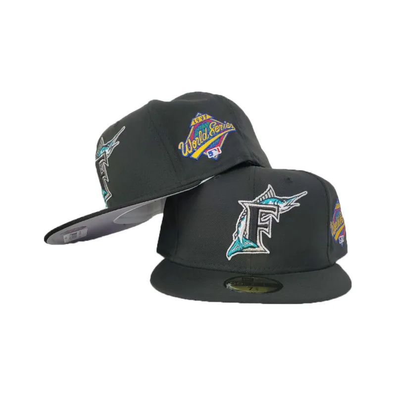 New Era Miami Marlins fitted hat black colorway - 1997 World Series Fitted: New Era Honors Marlins’ Historic Championship Run