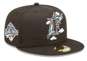 New Era Miami Marlins fitted hat black, blue colorway - 1997 World Series Fitted: New Era Honors the Marlins’ Miracle Championship Run