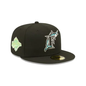 New Era Miami Marlins fitted hat black, yellow colorway - 1997 World Series Fitted: New Era Drops Florida Marlins Championship Tribute