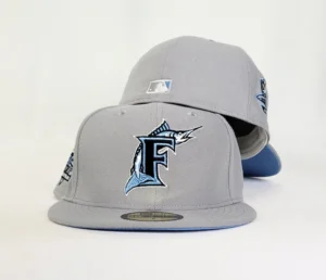 New Era Miami Marlins fitted hat grey, blue colorway - 10th Anniversary Fitted: New Era’s Grey Marlins Ice Blue Tribute Celebrates Team Milestone