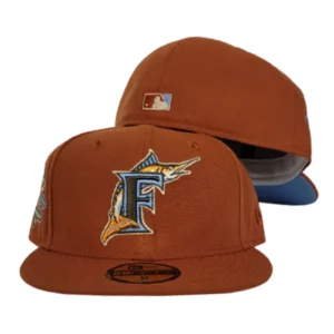 New Era Miami Marlins fitted hat blue, orange colorway - Marlins 10th Anniversary Fitted: New Era Celebrates Franchise Milestone with Rust Orange Beauty