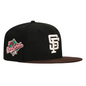 New Era New York Giants fitted hat Black, Brown colorway - 1989 World Series Fitted: New Era Drops Giants Championship Tribute in Classic Black and Brown