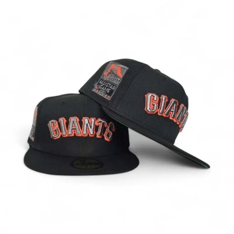 New Era New York Giants fitted hat black, green colorway - 2007 All-Star Fitted: New Era Drops Giants Green Bottom Tribute with Side Patch