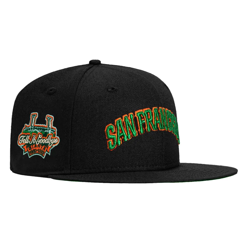 New Era New York Giants fitted hat Black, Green, Orange colorway - New Era Drops Giants Fitted with ‘Tell It Goodbye’ Patch in Bold Colorway