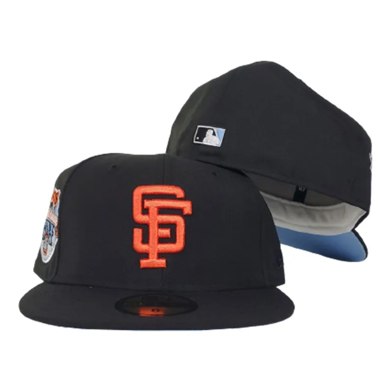 New Era New York Giants fitted hat black, blue colorway - 1984 All-Star Game Fitted: New Era Drops Giants Black Icy Blue Tribute