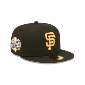 New Era New York Giants fitted hat black, orange colorway - 2012 World Series Fitted: New Era Giants Championship Hat with Neon Orange Snakeskin