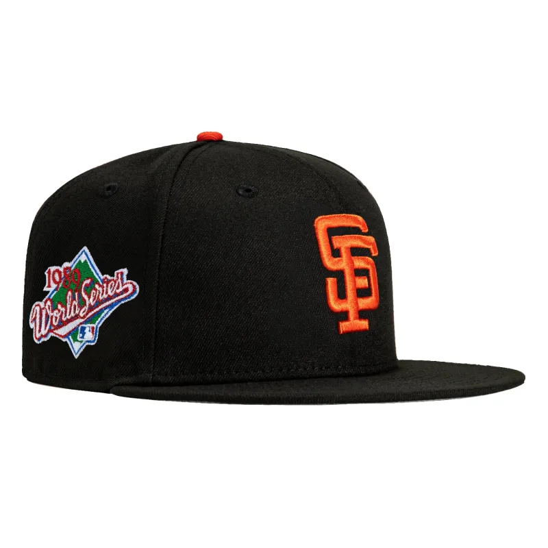 New Era New York Giants fitted hat Black, Orange colorway - 1989 World Series Fitted: New Era Drops Giants Championship Tribute in Classic Black and Orange