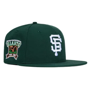 New Era New York Giants fitted hat Green, Metallic Gold colorway - Golden Anniversary Fitted: New Era Celebrates Giants 50th with Metallic Gold 59FIFTY