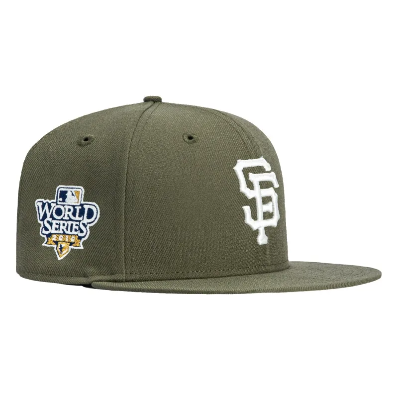 New Era New York Giants fitted hat Olive, Ivory colorway - 2010 World Series Fitted: New Era Drops Giants Championship Tribute in Olive & Ivory