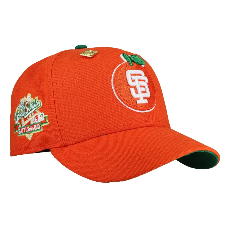 New Era New York Giants fitted hat green, orange colorway - 1989 World Series Fitted: New Era’s Battle of the Bay Tribute in Orange and Green