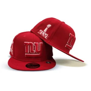 New Era New York Giants fitted hat gray, red colorway - Super Bowl XLVI Fitted: New Era Giants Championship Red and Gray Tribute