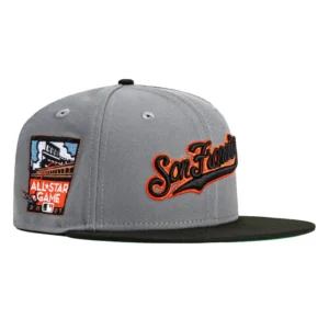 New Era New York Giants fitted hat Storm Grey, Black colorway - 2007 All-Star Fitted: New Era Drops San Francisco Giants Storm Grey Script Tribute