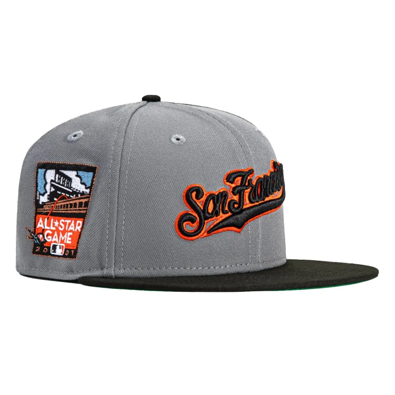 New Era New York Giants fitted hat Storm Grey, Black colorway - 2007 All-Star Fitted: New Era Drops San Francisco Giants Storm Grey Script Tribute