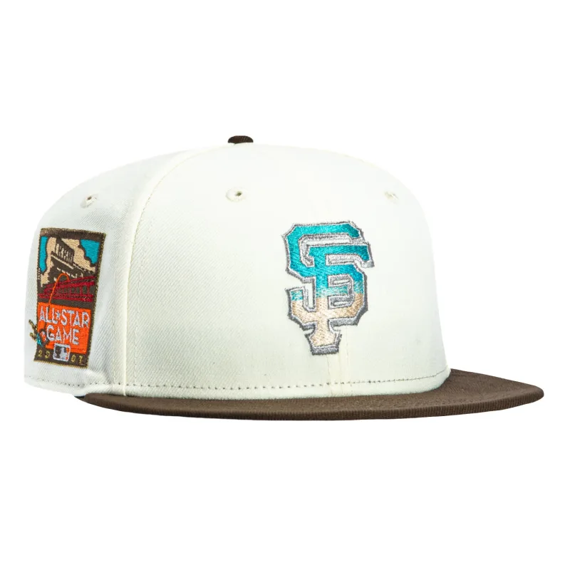 New Era New York Giants fitted hat White, Brown colorway - 2007 All-Star Fitted: New Era Drops Giants Gradient Tribute in Clean White and Brown