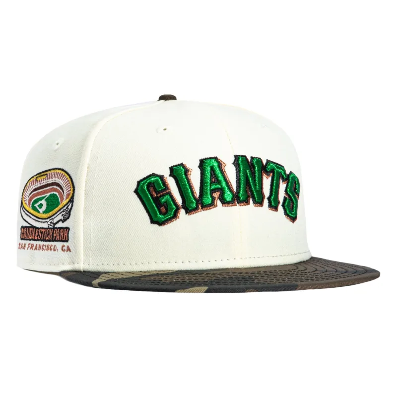 New Era New York Giants fitted hat White, Camo colorway - New Era Drops Clean Giants Fitted with Candlestick Park Patch