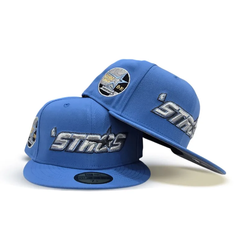 New Era Houston Astros fitted hat gray, blue colorway - Houston Astros Drop Anniversary Fitted with 35 Great Years Side Patch