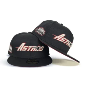 New Era Houston Astros fitted hat black, red colorway - Houston Astros Fitted Gets the Astrodome Treatment in Clean Black and Brick Red