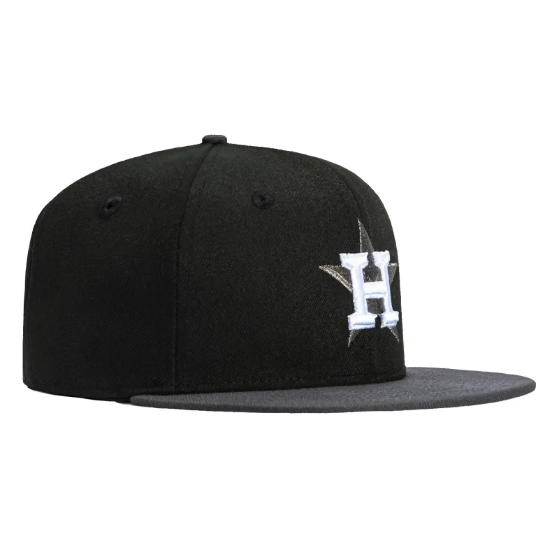 New Era Houston Astros fitted hat Black, Graphite colorway - New Era Drops Clean Houston Astros Fitted in Black and Graphite