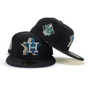 New Era Houston Astros fitted hat black, gray colorway - Houston Astros Fitted Gets the Minute Maid Park Side Patch Treatment