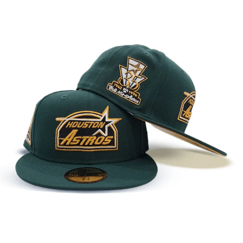 New Era Houston Astros fitted hat green, tan colorway - New Era Drops Clean Houston Astros Fitted Celebrating 35 Years