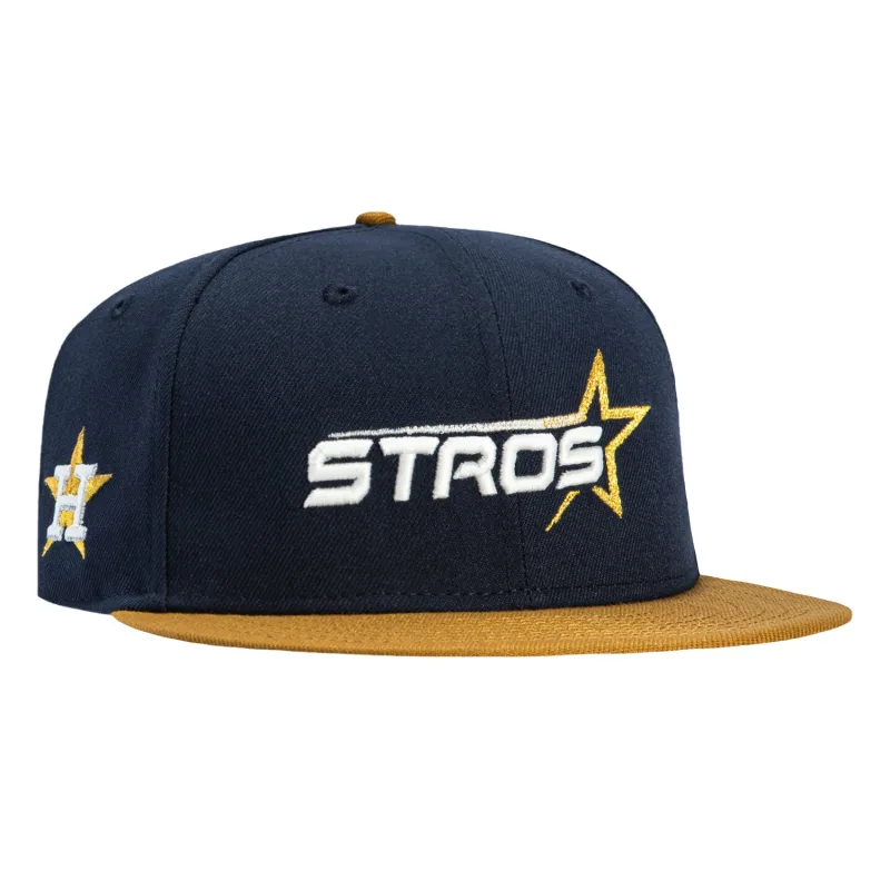 New Era Houston Astros fitted hat Navy, Gold colorway - New Era Drops Clean Astros Fitted in Navy and Gold