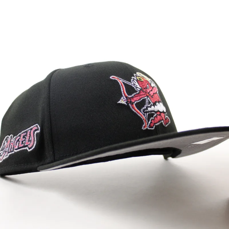 New Era Los Angeles Angels fitted hat Black Gray Under Brim colorway - Inland Empire 66ers Drop Clean Angels Fitted with Gray Under Brim