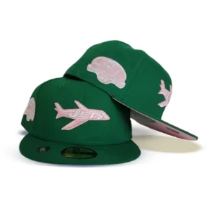 New Era Winnipeg Jets fitted hat green, pink colorway - Jets Drop Fire Green and Pink Fitted with 50th Season Patch