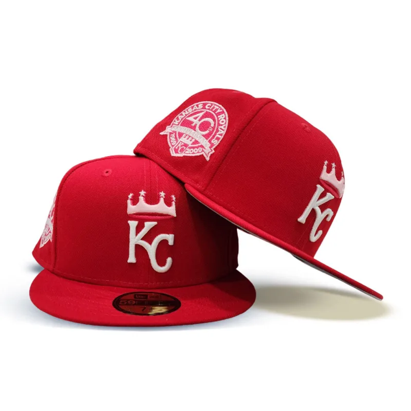 New Era Kansas City Royals fitted hat gray, red, royal colorway - 40th Anniversary Fitted: New Era Celebrates Kansas City Royals Milestone with Red and Gray 59FIFTY