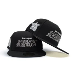 New Era Los Angeles Kings fitted hat black, gray colorway - Los Angeles Kings Drop Sharp Black Fitted with 2017 All Star Game Patch