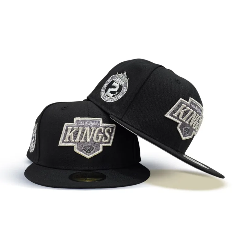New Era Los Angeles Kings fitted hat black, gray colorway - New Era Drops Clean Kings Fitted with 2x Champions Side Patch