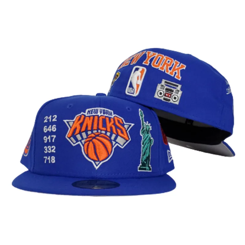 New Era New York Knicks fitted hat blue, royal colorway - New Era Drops Clean Knicks Fitted in Royal Blue