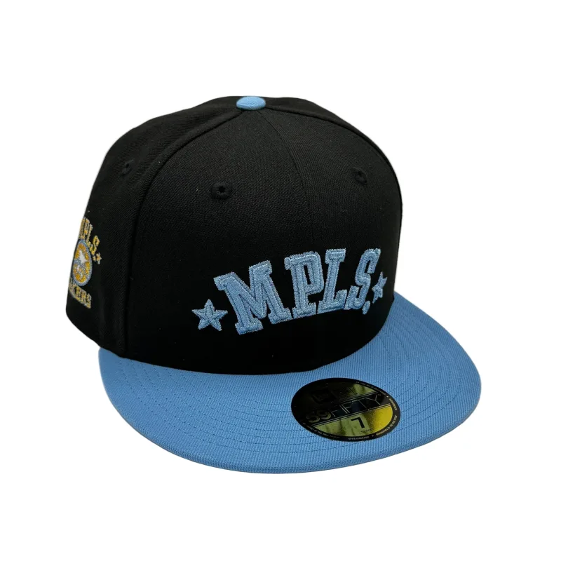 New Era Los Angeles Lakers fitted hat Men's colorway - New Era Lakers Fitted Features Custom Side Patch in Black & Blue