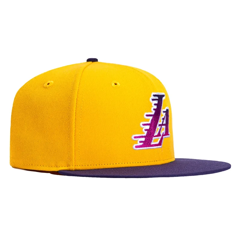 New Era Los Angeles Lakers fitted hat Gold, Purple colorway - New Era Lakers Fitted Drops with Stunning Gold-Purple Gradient