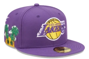 New Era Los Angeles Lakers fitted hat gray, purple colorway - New Era Lakers Fitted Features Clean Gray and Purple Cloud Icons Design