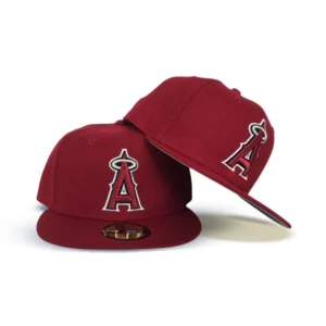 New Era Los Angeles Angels fitted hat gray, red colorway - Angels Fans Get Clean New Fitted with Classic Gray and Red Colorway