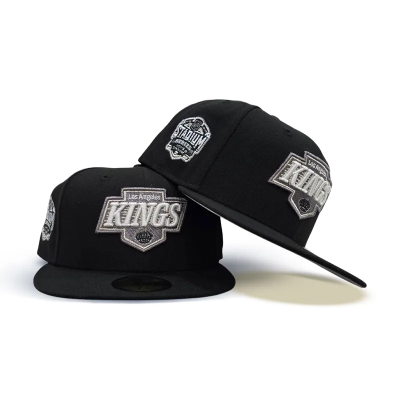 New Era Los Angeles Kings fitted hat black, gray colorway - New Era Drops Sharp Kings Fitted with Levi’s Stadium Series Side Patch