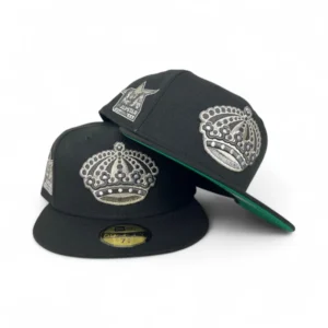 New Era Los Angeles Kings fitted hat black, gray, green colorway - Los Angeles Kings Drop Sleek Black Fitted with 2017 All-Star Game Patch