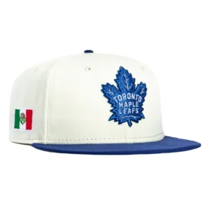 New Era Toronto Maple Leafs fitted hat White, Royal colorway - New Era Drops Clean Maple Leafs Fitted with Mexico Flag Patch