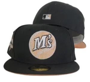 New Era Seattle Mariners fitted hat black colorway - 1989 All-Star Game Fitted: New Era Drops Mariners Black Tribute with Peach Bottom