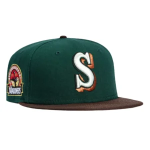 New Era Seattle Mariners fitted hat Green, Brown, Metallic Copper colorway - Three Decades Strong Fitted: New Era Celebrates Seattle Mariners 30th Anniversary in Earth Tones