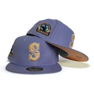 New Era Seattle Mariners fitted hat - 30th Anniversary Fitted: New Era Celebrates Mariners History with Lavender Peach Bottom 59FIFTY