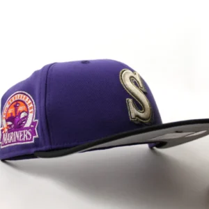 New Era Seattle Mariners fitted hat Orchid Purple Black Gray Under Brim colorway - 30th Anniversary Fitted: New Era Celebrates Seattle Mariners’ Three Decades in Orchid Purple