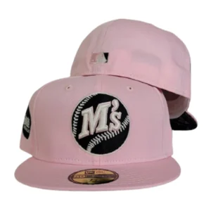 New Era Seattle Mariners fitted hat pink colorway - Mariners Drop Pink Paisley Fitted with Clean Side Patch Details