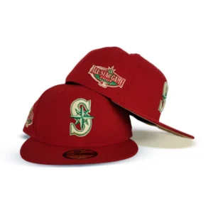 New Era Seattle Mariners fitted hat red, yellow colorway - 2001 All-Star Game Fitted: New Era’s Red Mariners Tribute Celebrates Seattle’s Historic Season