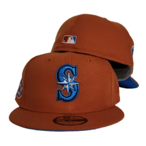 New Era Seattle Mariners fitted hat blue, orange colorway - 25th Anniversary Fitted: New Era Drops Rust Orange Mariners Snapshot Commemorative