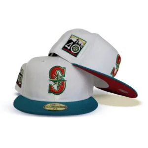 New Era Seattle Mariners fitted hat white, red colorway - 40th Anniversary Fitted: New Era Celebrates Mariners’ Four Decades in Seattle