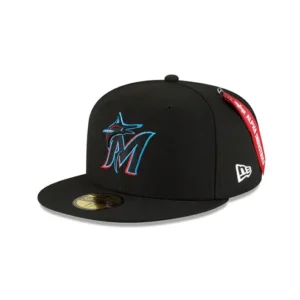 New Era Miami Marlins fitted hat black, green colorway - Alpha Industries Teams Up with New Era for Sleek Marlins Fitted