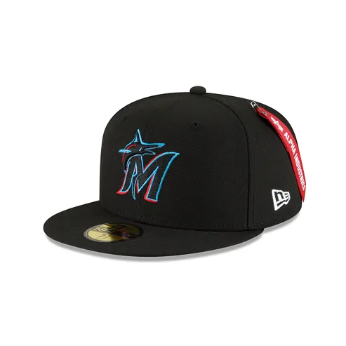 New Era Miami Marlins fitted hat black, green colorway - Alpha Industries Teams Up with New Era for Sleek Marlins Fitted