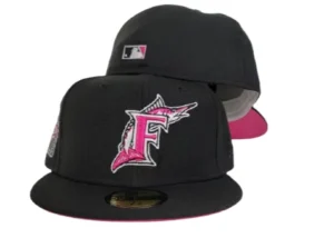 New Era Miami Marlins fitted hat black, pink colorway - New Era Drops Clean Marlins Fitted with 1993 Inaugural Patch