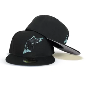 New Era Miami Marlins fitted hat black colorway - New Era Drops Luxe Marlins Fitted with Swarovski Crystal Detail